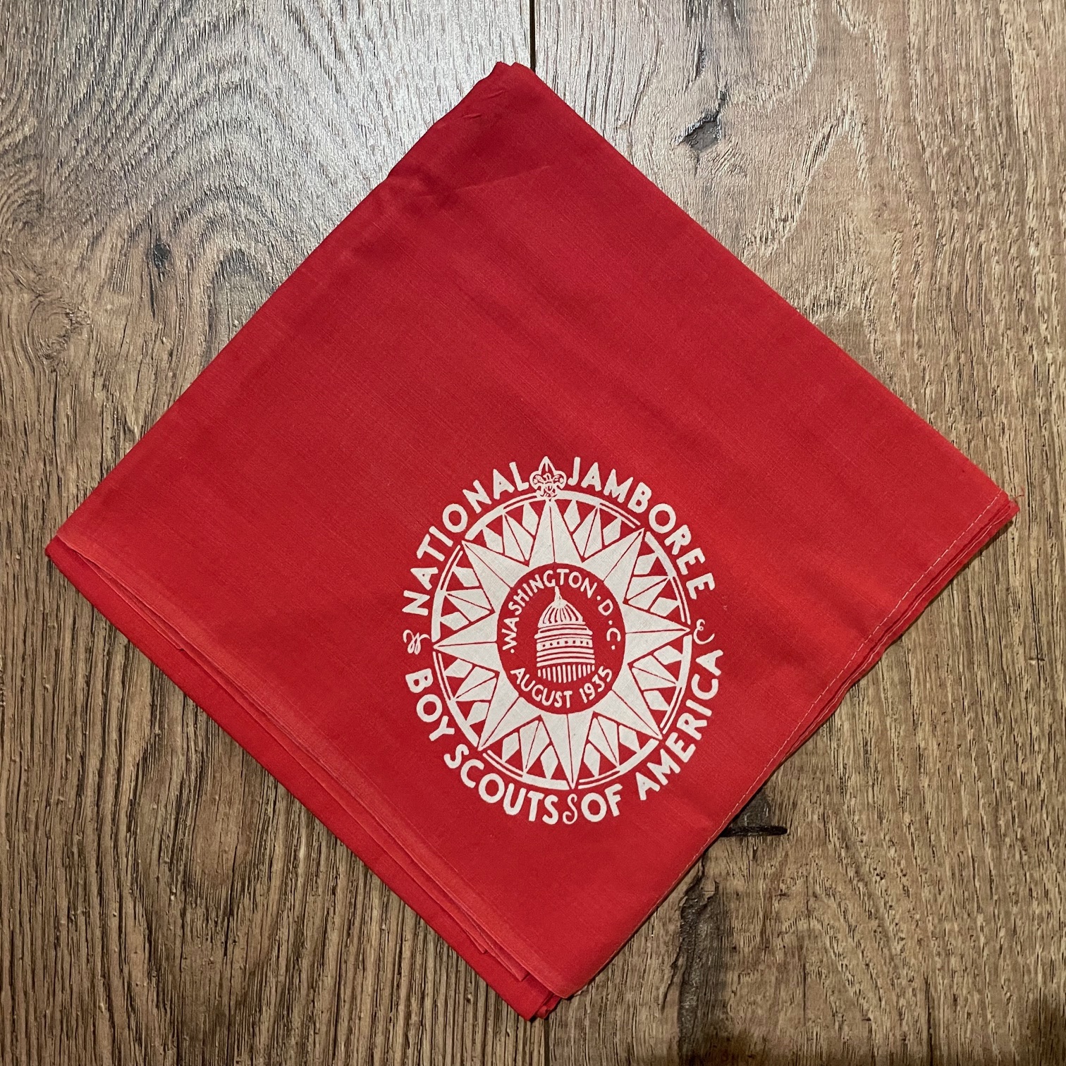 1935 Boy Scout National Jamboree Red Neckerchief